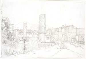 Parti af Forum i Pompeji af Christen Købke