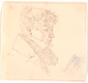 Læsende ung mand, kunstnerens ældste broder, pastor Carl Adolf Købke (1804-1840) ? af Christen Købke