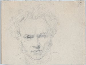 Portræt af billedhuggeren Hermann Ernst Freund af Christen Købke