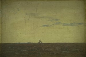 Havlandskab. Himmel ved solnedgang af Christen Købke