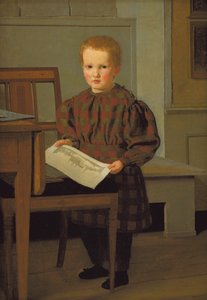 Maleren C.W. Eckersberg Sønnen Julius i hans Faders Atelier af Christen Købke