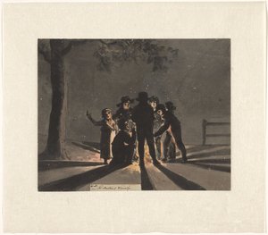 Børn samlet omkring et Sankt Martins bål