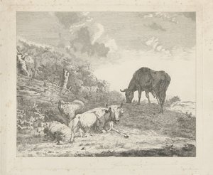 Landskab med kvæg af Christiaan Godfried Schutze van Houten