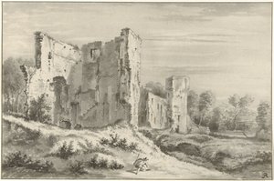 Ruin af slottet ved Egmond aan den Hoef af Christiaan Josi