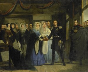 Prinsessen af Orange modtager Alexander II (1818-1881), storhertug og arving til Ruslands trone, i zar Peters hus i Zaandam, 17. april 1839 af Christiaan Julius Lodewijk Portman