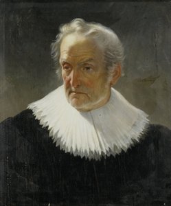 En gammel mand i kjole fra det 17. århundrede af Christiaan Julius Lodewyck Portman