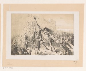 Claudius Civilis bestormt de Romeinse legerplaats Vetera af Christiaan Lodewijk van Kesteren