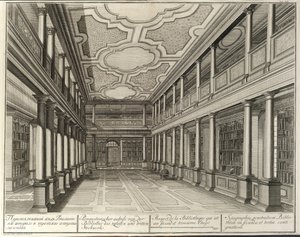 Bibliotek Fra: Bygningen af Imperial Academy of Sciences, 1741 af Christian Albrecht Wortmann