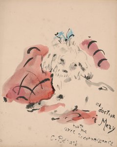 Petit chien (recto) (oliepastel, akvarel og pensel og blæk på papir) af Christian Bérard