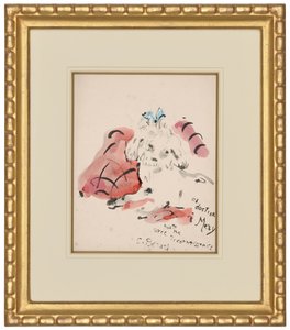 Petit chien (recto) (oliepastel, akvarel og pensel og blæk på papir) af Christian Bérard