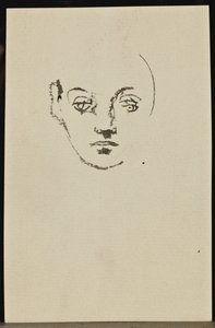 Studie af et ansigt (blæk på papir) af Christian Bérard