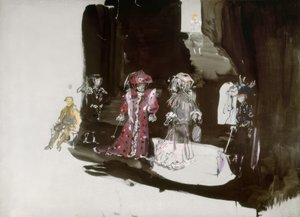 Scenedesign med figurer til verdenspremieren af Christian Bérard