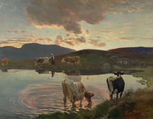 After Sunset (olie på lærred) af Christian Eriksen Skredsvig