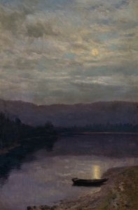 Moon Rise by the Solevatne (olie på lærred) af Christian Eriksen Skredsvig