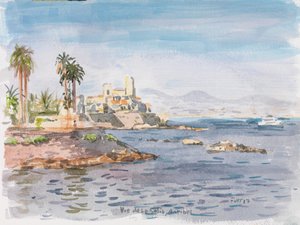 Antibes, 2017 (akvarel) af Christian Furr