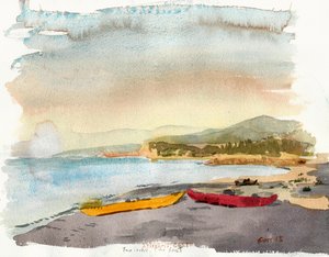 Astrakeri, Two Boats Two Lovers (akvarel)