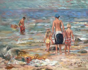 Beach Scene, 2006 (olie på linned)