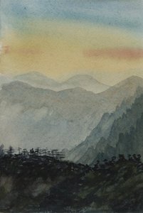 Getting Closer, 2015 (akvarel på papir) af Christian Furr