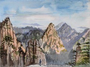 The Great Peak, 2015 (akvarel på papir) af Christian Furr