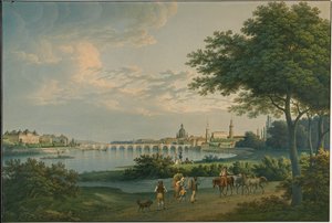 Udsigt over Dresden, 1810 af Christian Gottlieb Hammer