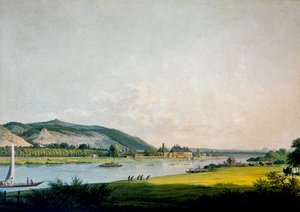 Pillnitz og dens omgivelser, nær Dresden (farvegravering)