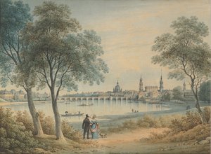 Udsigt over Dresden fra vest, 1833.