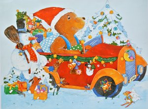 Adventskalender Bjørn, 2009 (akvarel på papir)