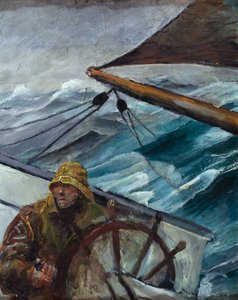 Styrmand ved roret (olie på lærred) af Christian Krohg