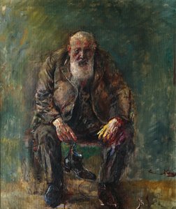 Selvportræt med støvler, ca. 1920 af Christian Krohg