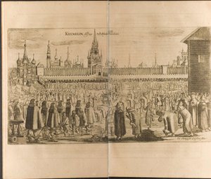 Æselvandringen i Moskva Kreml Illustration fra rejser til den store hertug af Muscovy og t.