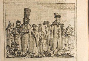 Traditionel kjole af Moscovites Illustration fra rejser til den store hertug af Muscovy og slægten