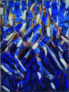 Abstraktion det blå bjerg, 1912 af Christian Rohlfs