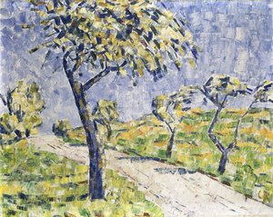 Efterårslandskab; Herbstlandschaft, ca. 1907 (olie på lærred) af Christian Rohlfs