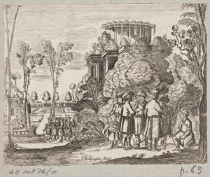 Illustration til Adam Olearius, "Persisk Rosenthal af en genial digter Schich Saadi […]", Slesvig 1660 af Christian Rothgiesser