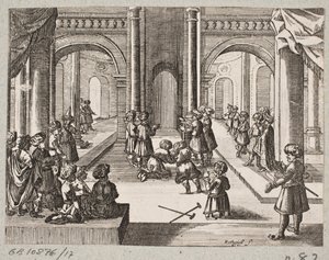Illustration til Adam Olearius, "Persisk Rosenthal af en genial digter Schich Saadi […]", Slesvig 1660 af Christian Rothgiesser