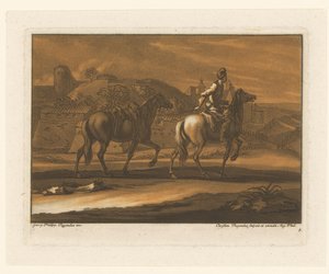 Rytter fører en hest Ryttere, heste og kampe (serietitel)