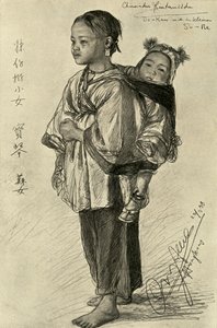 Bo-Kam og So-Ne - kinesiske piger, Hong Kong, 1898. af Christian Wilhelm Allers