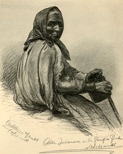 Ældre indiansk kvinde, Wadsworth, Nevada, USA, 1898.