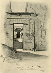Indgang til templet i Edfu, Egypten, 1898. af Christian Wilhelm Allers