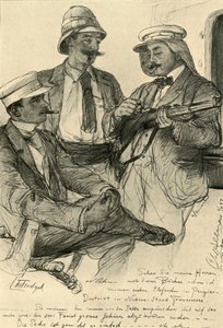Europæere om bord på skib, 1898. af Christian Wilhelm Allers