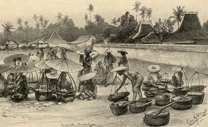 Markedsscene, Java, 1898. af Christian Wilhelm Allers