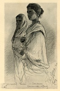 Rosama og Sandenam, tamilske piger, Kandy, Ceylon, 1898.