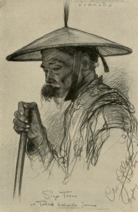 Singo Trono - mand, der tygger tobak, Magelang, Java, 1898. af Christian Wilhelm Allers