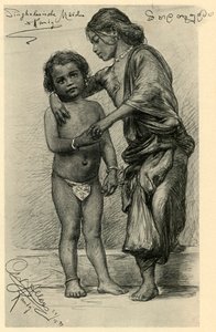Singalesiske piger, Kandy, Ceylon, 1898. af Christian Wilhelm Allers
