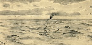 Dampskib på Det Indiske Ocean, 1898. af Christian Wilhelm Allers