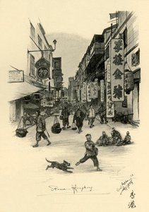 Street i Hong Kong, 1898. af Christian Wilhelm Allers
