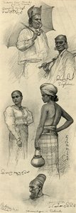 Studier af mennesker, Colombo, Ceylon, 1898. af Christian Wilhelm Allers
