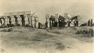 Tempelruiner, Luxor, Egypten, 1898. af Christian Wilhelm Allers
