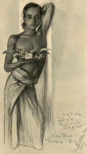 Ukku Banda, ung mand ved et tempel, Kandy, Ceylon, 1898.