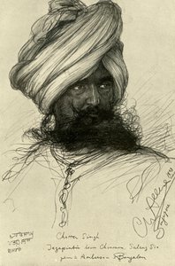 Watchman Chatter Singh, Singapore, 1898. af Christian Wilhelm Allers